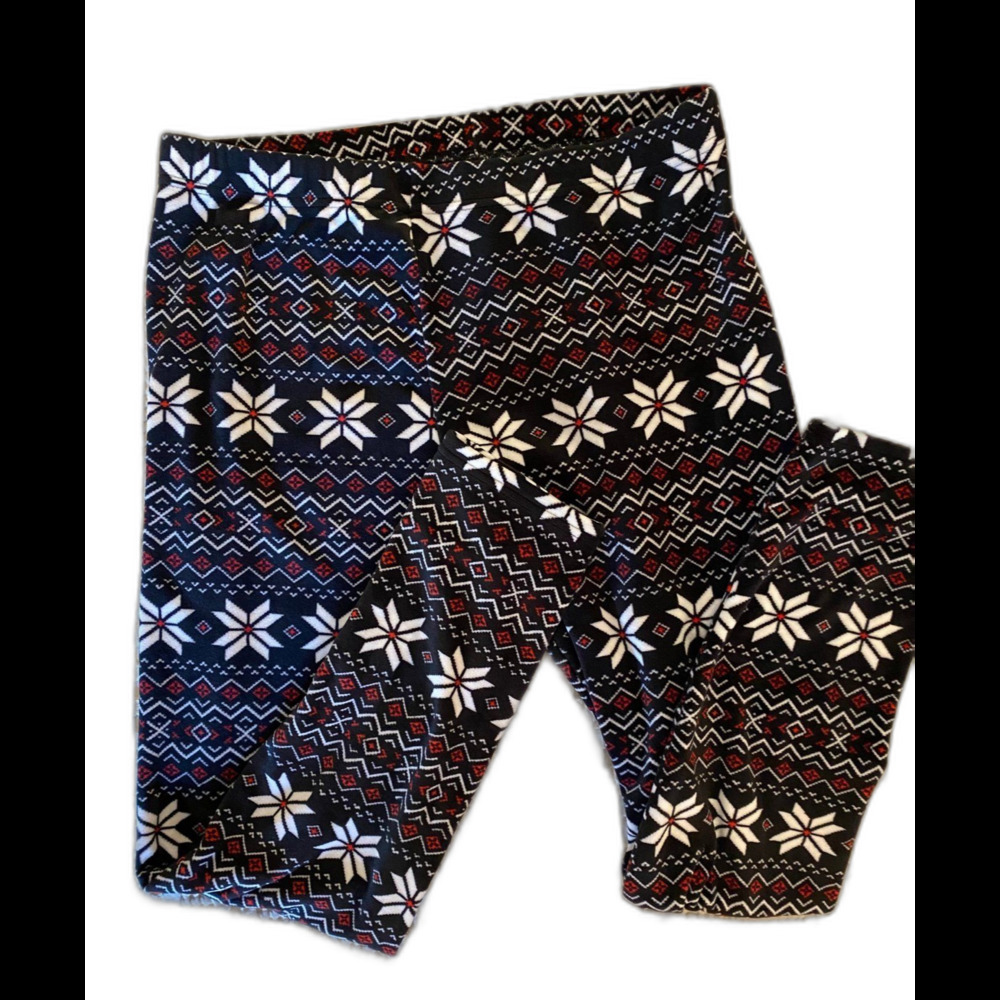 No Boundaries Pajama Pants Size Jr XL‎ 15-17 Flannel Feel Black w/ Snowflakes
